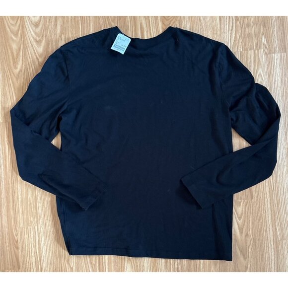 Roots Mens XL Black Beaver wearing Hocky Helmet Long-Sleeve T-Shirt 100% Cotton - Picture 5 of 6